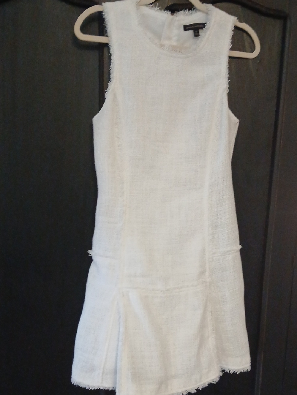 Banana Republic White Textured Sleeveless Shift Dress 6